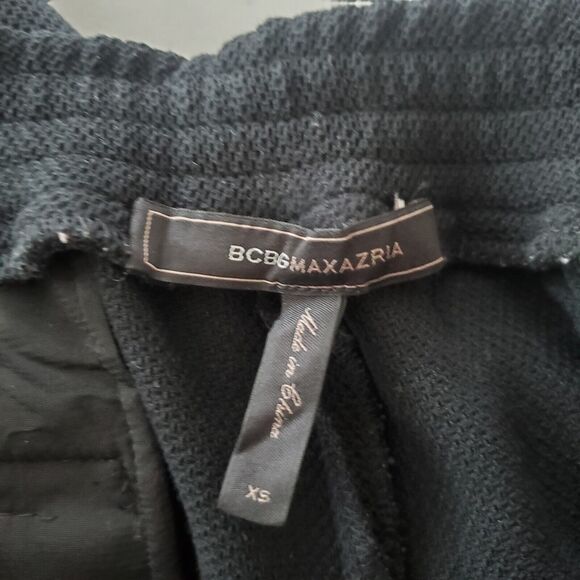 BCBGMaxAzria Pants XS Black Pique Knit Pull On Slim Straight Business Casual - Picture 10 of 11